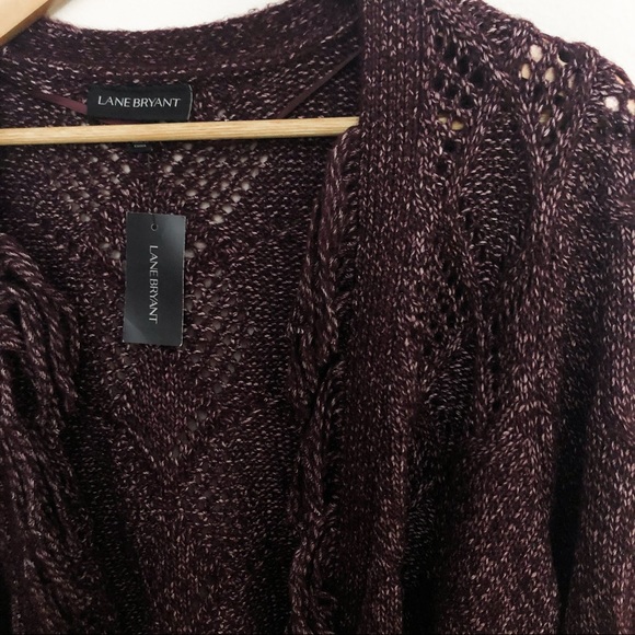 NEW Lane Bryant Fringe Plum Duster Cardigan 4X - Picture 8 of 15